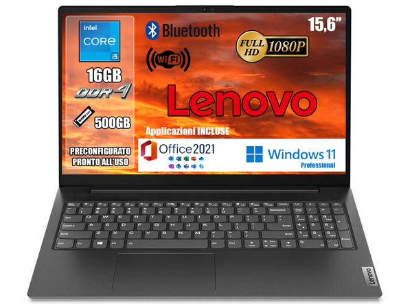 NOTEBOOK LENOVO I5-12TH 16GB RAM 500GB SSD 15.6 W11 PRO OFFICE2021