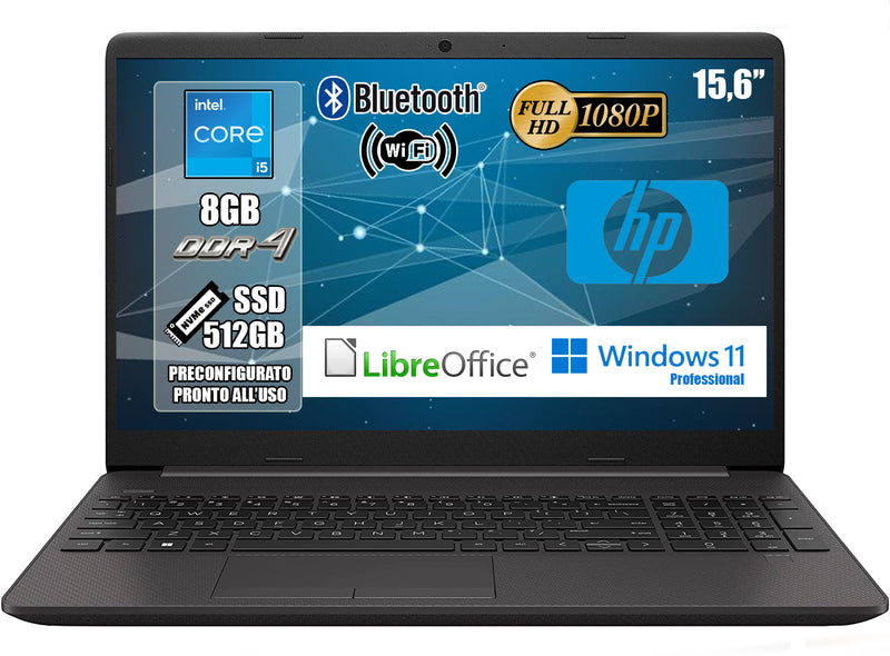 NotebooK Hp 250 G9 Intel Core i5 12th 1235U RAM 8GB SSD 512GB 15.6 FHD W11 Pro